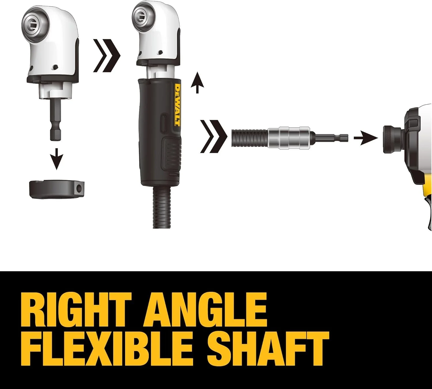 آداپتور دریل زاویه راست Dewalt، Flextorq، سیستم 4 در 1، جمع و جور، شفت انعطاف پذیر مستقیم، 12 اینچ (Dwamrasetft) آداپتور دریل زاویه راست Dewalt، Flextorq، سیستم 4 در 1، جمع و جور، شفت انعطاف پذیر مستقیم، 12 اینچ (Dwamrasetft)