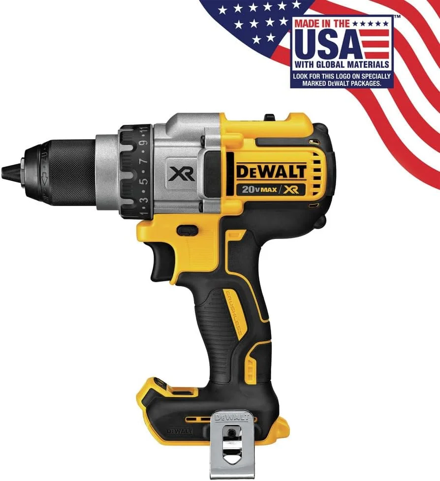 دریل/پیچ گوشتی شارژی DEWALT 20V MAX XR، براشلس، 3 سرعته، فقط ابزار (DCD991B)، سایز واحد دریل/پیچ گوشتی شارژی DEWALT 20V MAX XR، براشلس، 3 سرعته، فقط ابزار (DCD991B)، سایز واحد