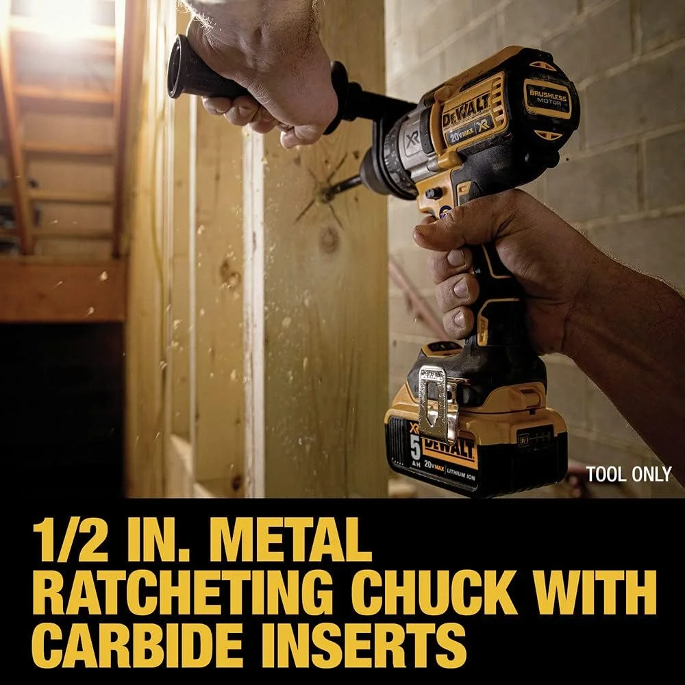 دریل/پیچ گوشتی شارژی DEWALT 20V MAX XR، براشلس، 3 سرعته، فقط ابزار (DCD991B)، سایز واحد دریل/پیچ گوشتی شارژی DEWALT 20V MAX XR، براشلس، 3 سرعته، فقط ابزار (DCD991B)، سایز واحد