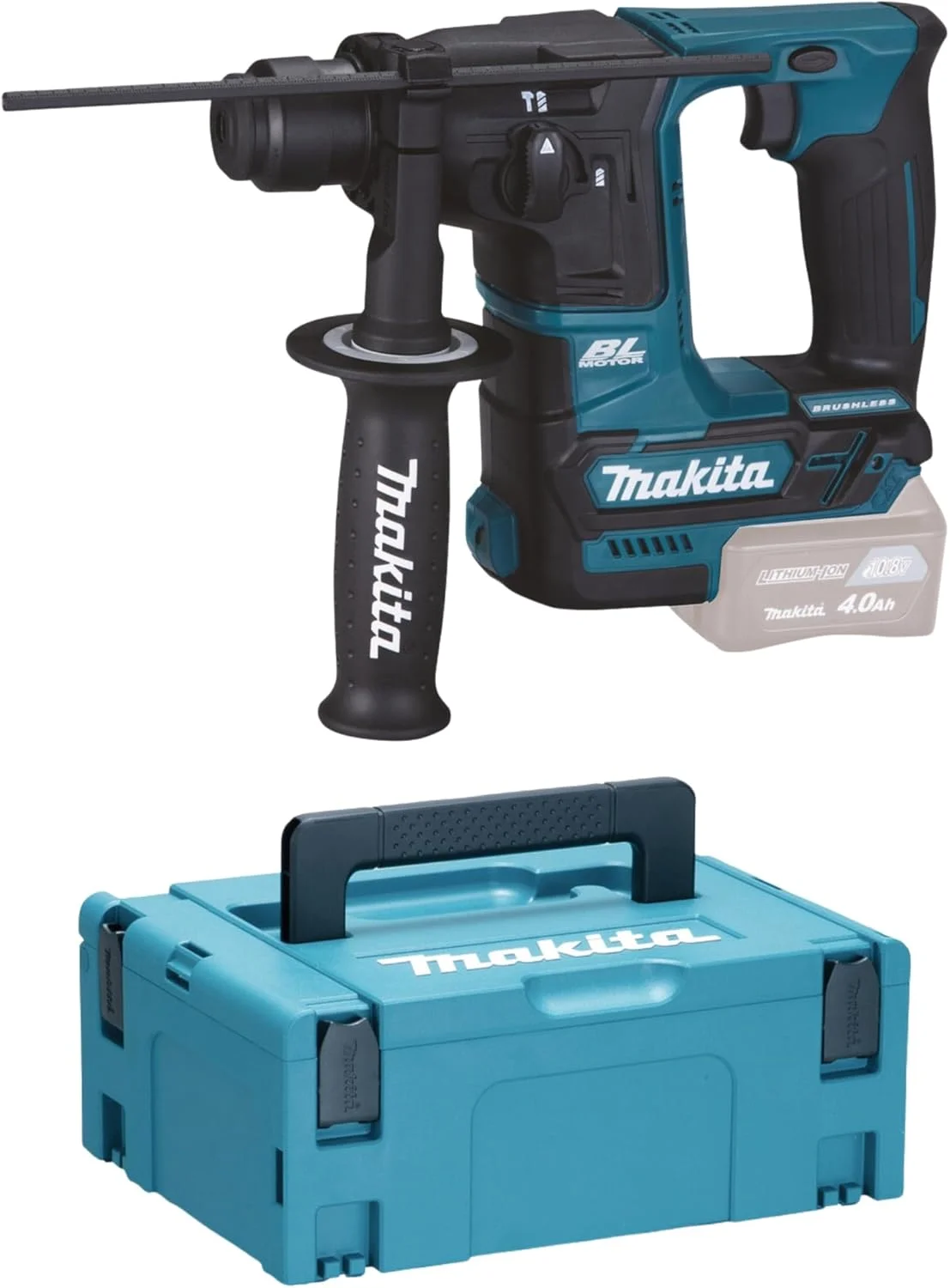 دریل چکشی چرخشی ماکیتا SDS Plus براشلس باطری خور 2 کاره 10.8 ولت مدل HR166DZJ (فقط بدنه)