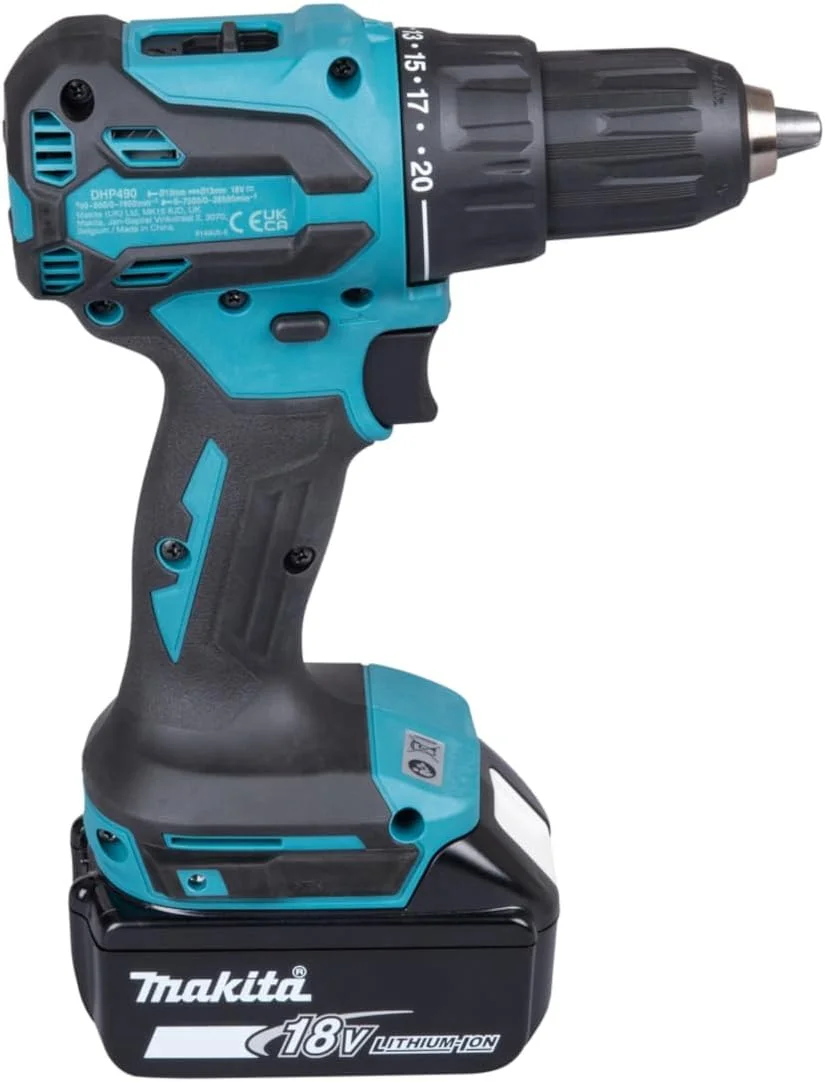 دریل چکشی شارژی براشلس 18 ولت ماکیتا مدل DHP490STJ به همراه 2 عدد باتری 5.0 آمپر و شارژر عرضه شده در جعبه ماک پک دریل چکشی شارژی براشلس 18 ولت ماکیتا مدل DHP490STJ به همراه 2 عدد باتری 5.0 آمپر و شارژر عرضه شده در جعبه ماک پک