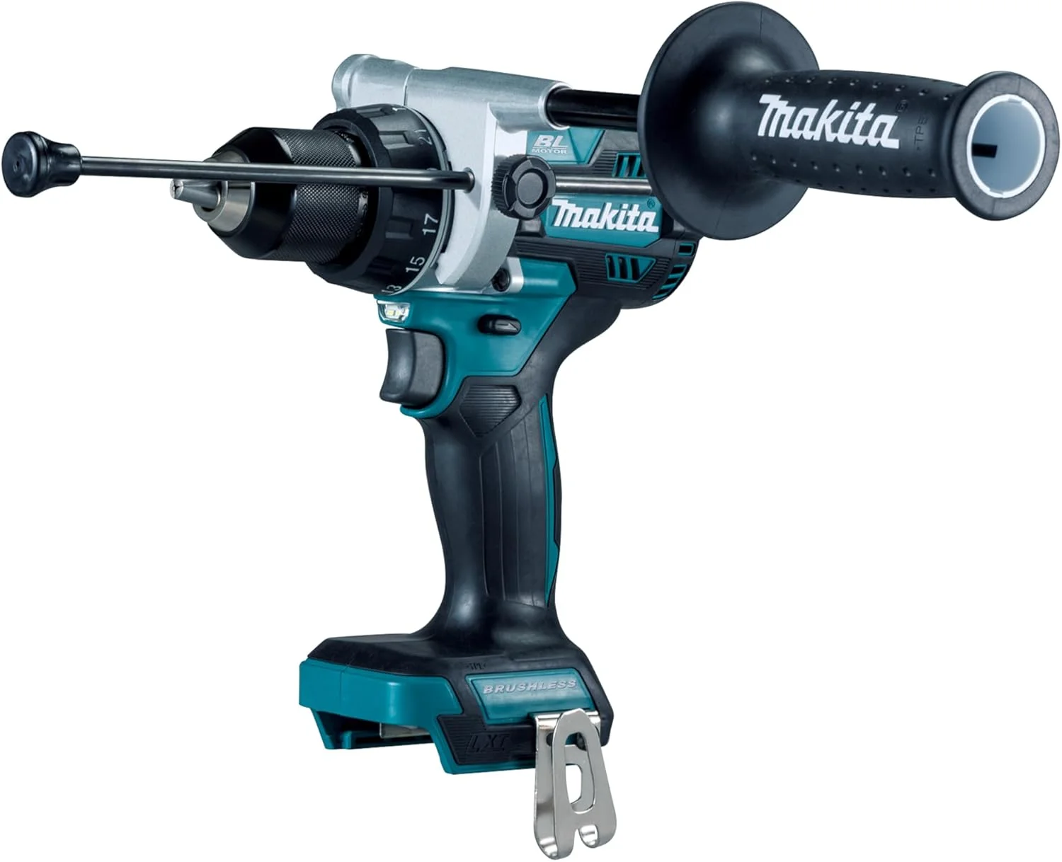 دریل چکشی شارژی براشلس Makita DHP492Z 18V Li-ion LXT، باتری و شارژر شامل نمی شود، آبی/مشکی
