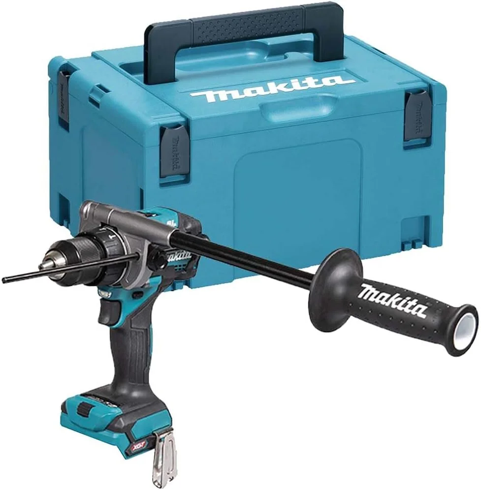 دریل چکشی شارژی براشلس ماکیتا مدل HP001GZ01، 40 ولت مجهز به جعبه حمل Makpac (باتری و شارژر شامل نمی شود)