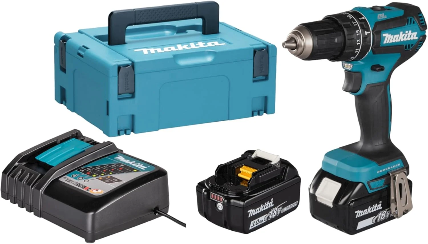 دریل پیچ گوشتی شارژی ماکیتا DHP485RFJ 18 ولت آبی دریل پیچ گوشتی شارژی ماکیتا DHP485RFJ 18 ولت آبی