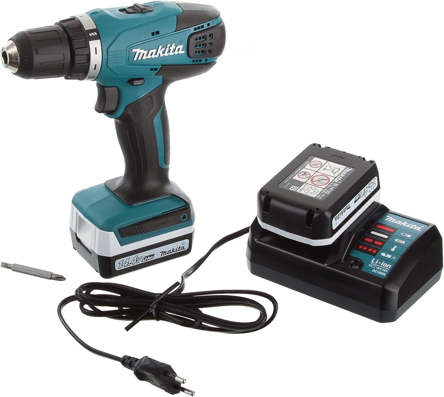 دریل چکشی شارژی ماکیتا DF347DWE، 14.4 ولت لیتیوم-یون، 1.3 آمپر ساعت