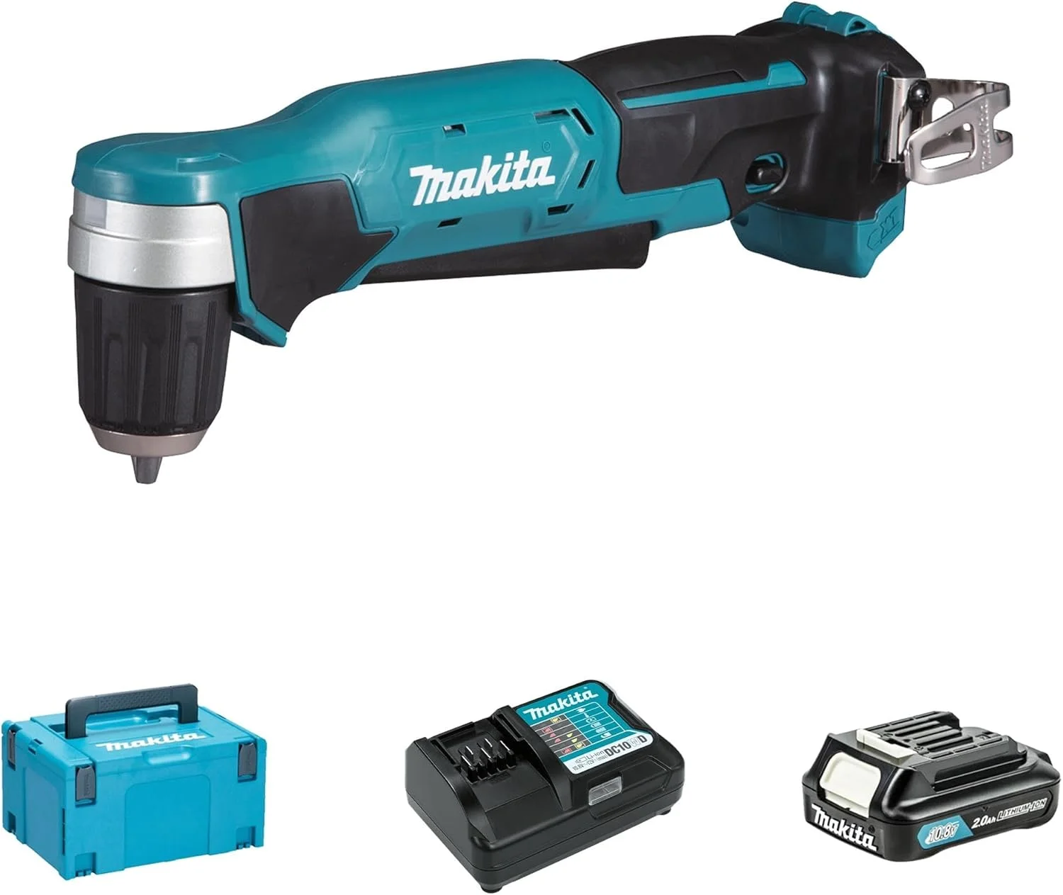 دریل زاویه ای ماکیتا DA332DSAJ 10.8 ولت، 2 عدد باتری 2 آمپر ساعت، شارژر، جعبه