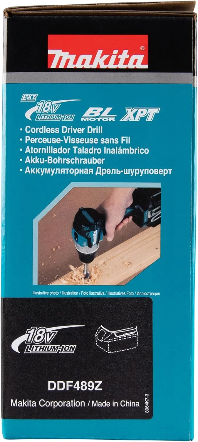 دریل پیچ گوشتی شارژی 13 میلی متری ماکیتا مدل DDF489Z، 18 ولت، لیتیوم-یون، بدون سیم، براشلس، 1800 دور در دقیقه، 40 نیوتن متر، بدون باتری و شارژر دریل پیچ گوشتی شارژی 13 میلی متری ماکیتا مدل DDF489Z، 18 ولت، لیتیوم-یون، بدون سیم، براشلس، 1800 دور در دقیقه، 40 نیوتن متر، بدون باتری و شارژر