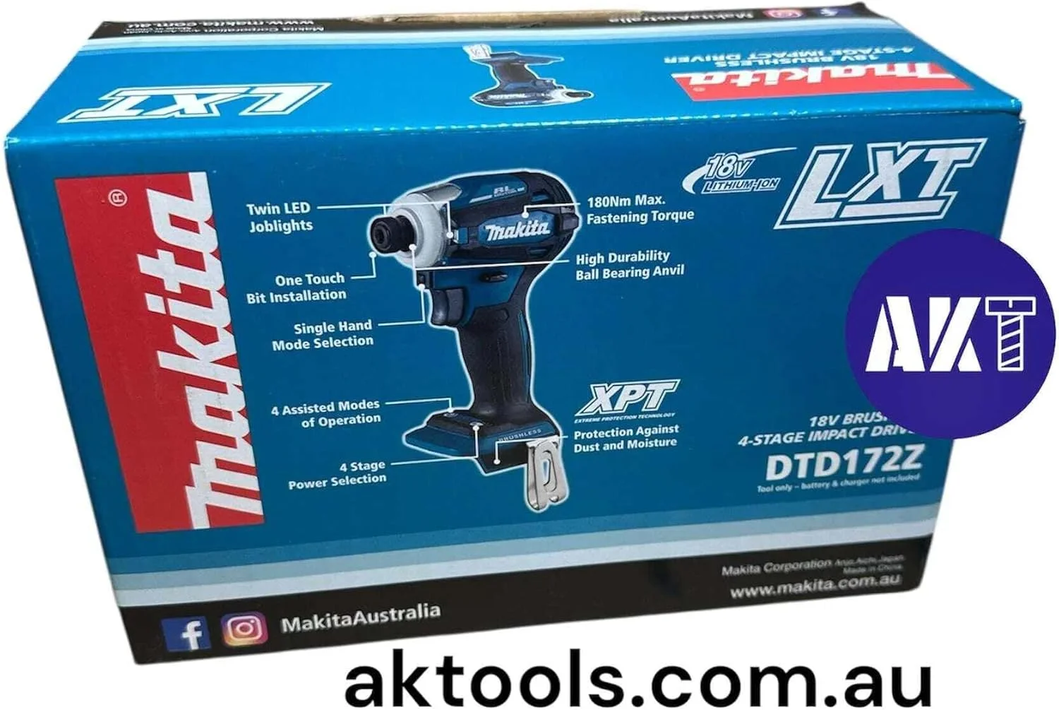 دریل پیچ گوشتی ضربه ای شارژی 18 ولت Makita DTD173Z، 180 نیوتن متر، بدون باتری و شارژر دریل پیچ گوشتی ضربه ای شارژی 18 ولت Makita DTD173Z، 180 نیوتن متر، بدون باتری و شارژر