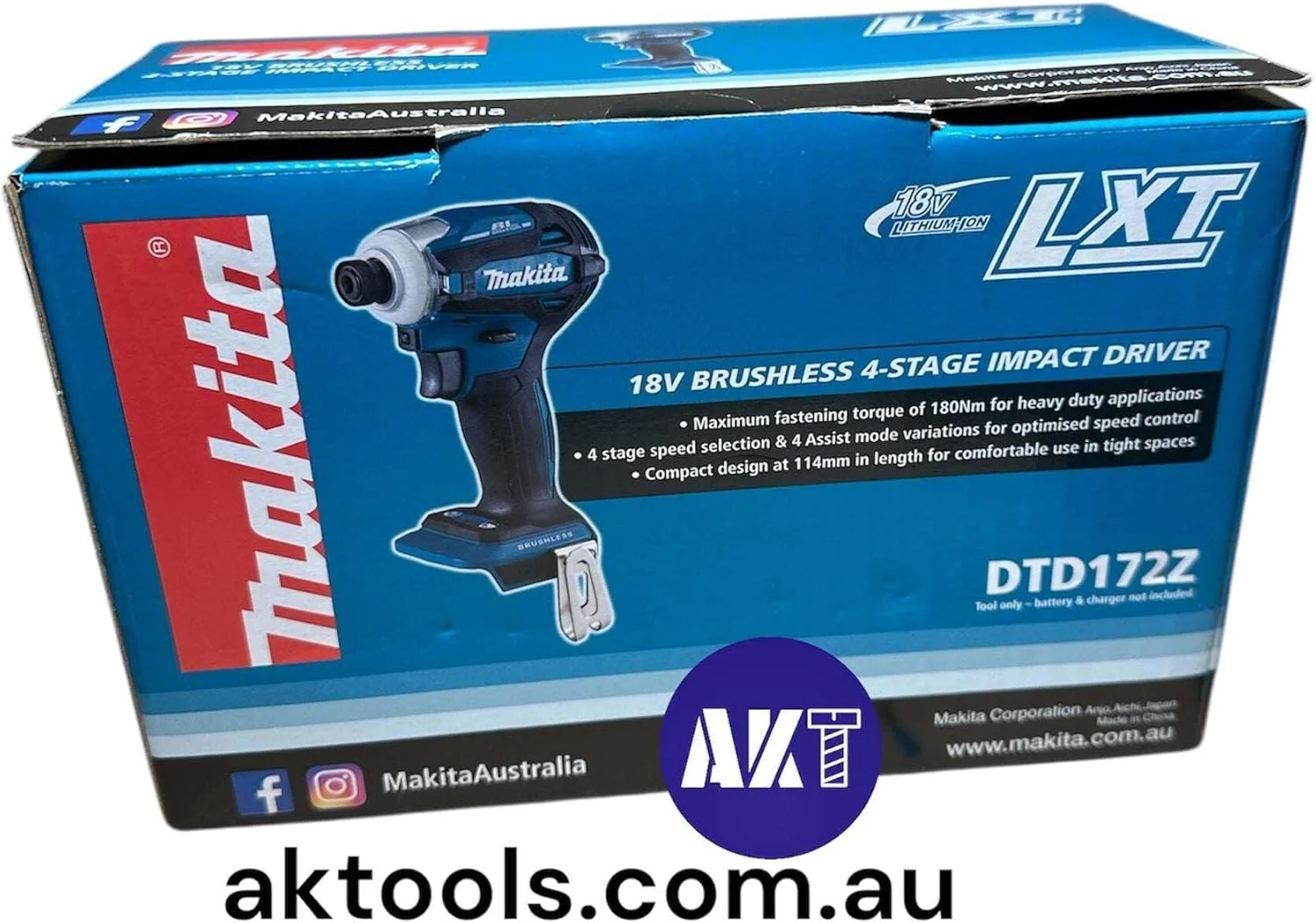 دریل پیچ گوشتی ضربه ای شارژی 18 ولت Makita DTD173Z، 180 نیوتن متر، بدون باتری و شارژر دریل پیچ گوشتی ضربه ای شارژی 18 ولت Makita DTD173Z، 180 نیوتن متر، بدون باتری و شارژر