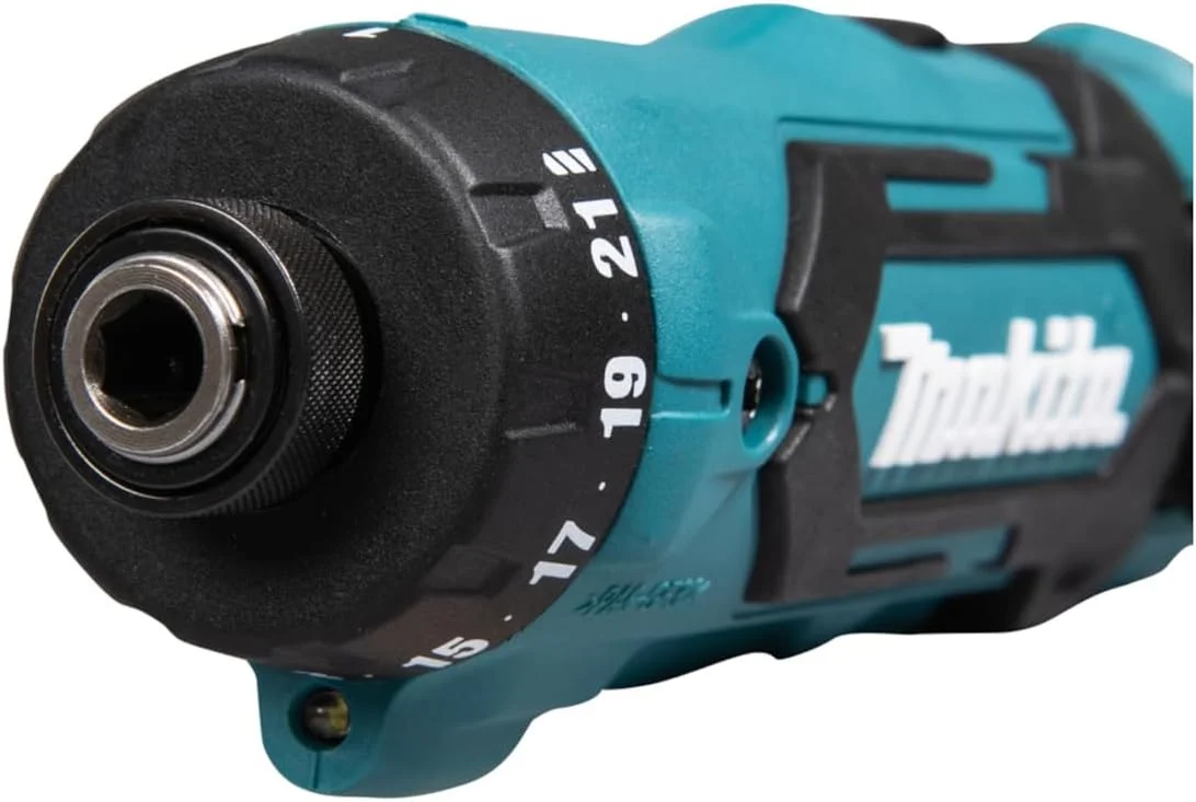 پیچ گوشتی شارژی زاویه دار ماکیتا DF012DSE (7.2 ولت، باتری/شارژر در جعبه حمل، 30 وات، 7.2 ولت) مشکی/آبی