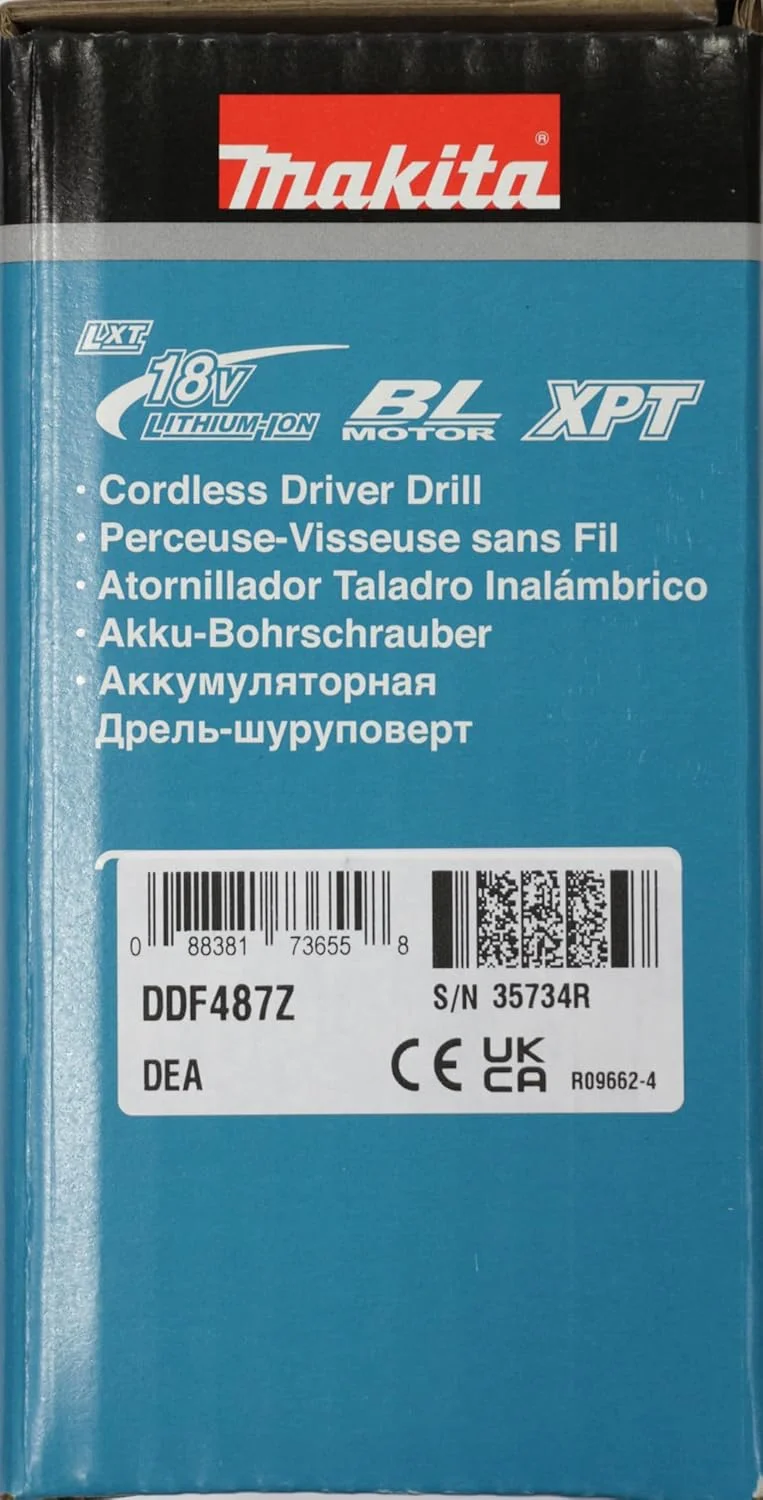 دریل پیچ گوشتی شارژی 13 میلی متری ماکیتا مدل DDF487Z، 18 ولت، لیتیوم-یون، بدون سیم، براشلس، 1700 دور در دقیقه، 40 نیوتن متر (بدون باتری و شارژر) دریل پیچ گوشتی شارژی 13 میلی متری ماکیتا مدل DDF487Z، 18 ولت، لیتیوم-یون، بدون سیم، براشلس، 1700 دور در دقیقه، 40 نیوتن متر (بدون باتری و شارژر)