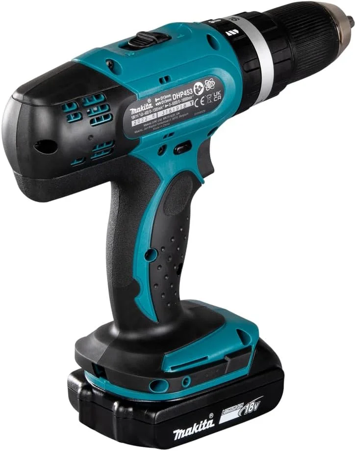 دریل چکشی شارژی ماکیتا مدل DHP453Rfe - دریل (لیتیوم-یون، مشکی، آبی) دریل چکشی شارژی ماکیتا مدل DHP453Rfe - دریل (لیتیوم-یون، مشکی، آبی)