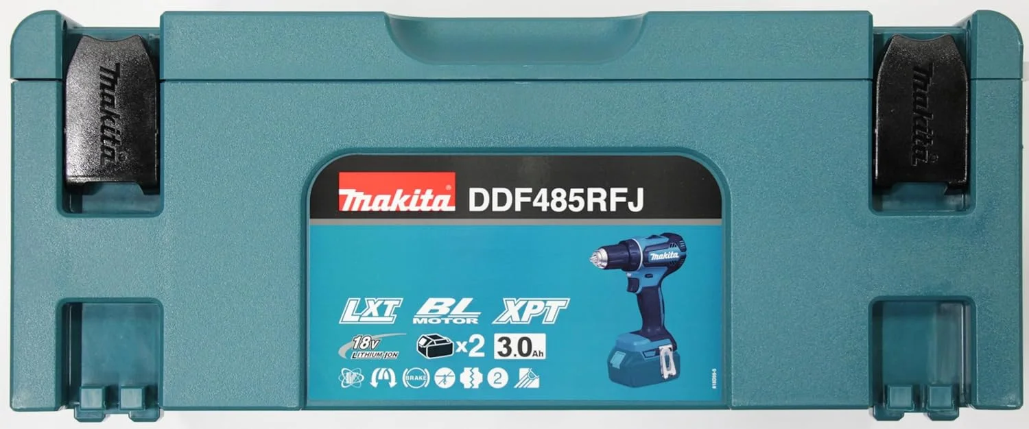 دریل پیچ گوشتی شارژی ماکیتا مدل DDF485RFJ، 18 ولت، 3 آمپر ساعت، لیتیوم یون، به همراه 2 عدد باتری قابل شارژ، به همراه کیف و شارژر دریل پیچ گوشتی شارژی ماکیتا مدل DDF485RFJ، 18 ولت، 3 آمپر ساعت، لیتیوم یون، به همراه 2 عدد باتری قابل شارژ، به همراه کیف و شارژر
