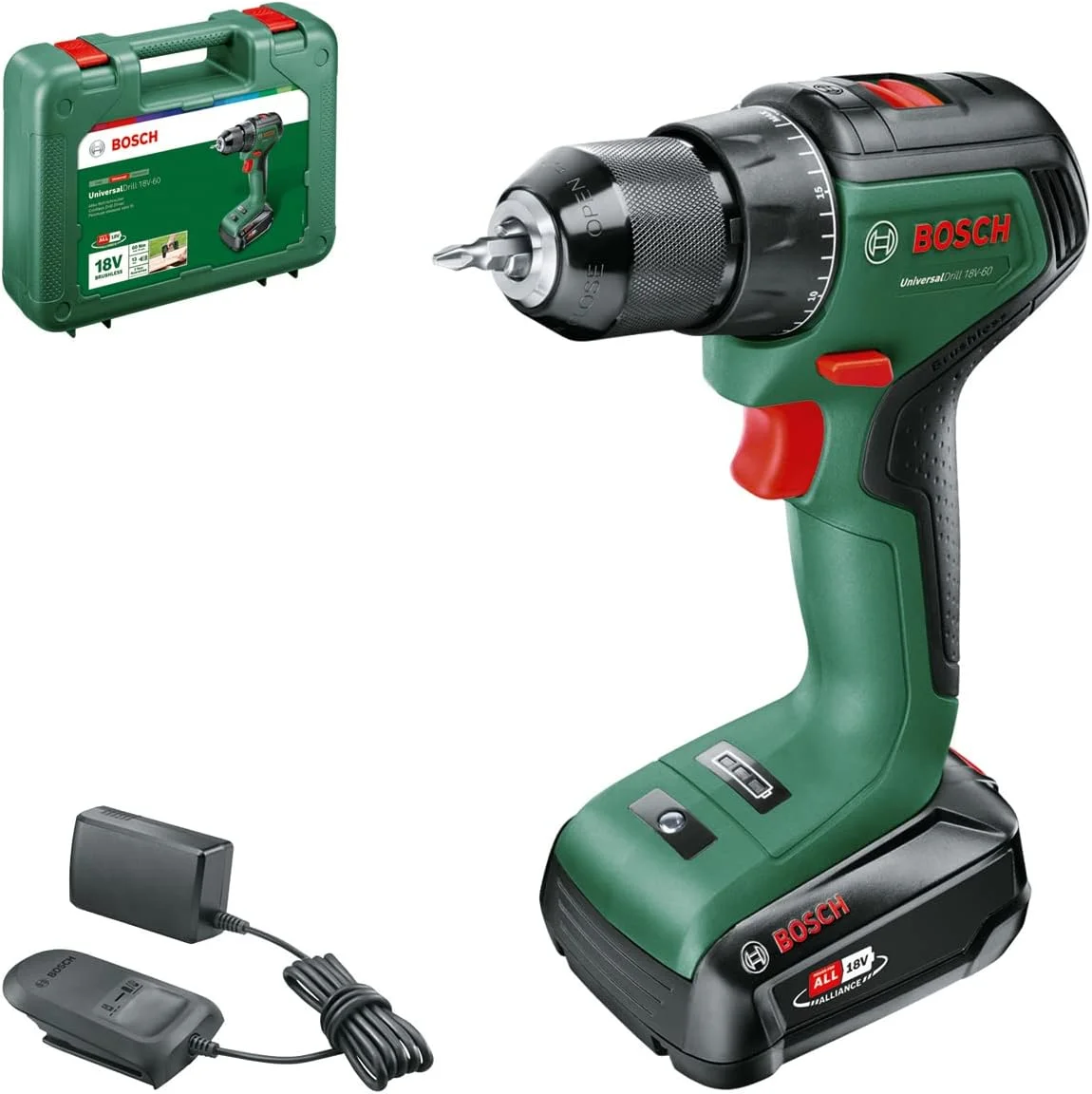 دریل پیچ گوشتی شارژی بوش مدل UniversalDrill 18V-60 06039D7001، دریل پیچ گوشتی شارژی 18 ولت 2.0 آمپر دریل پیچ گوشتی شارژی بوش مدل UniversalDrill 18V-60 06039D7001، دریل پیچ گوشتی شارژی 18 ولت 2.0 آمپر