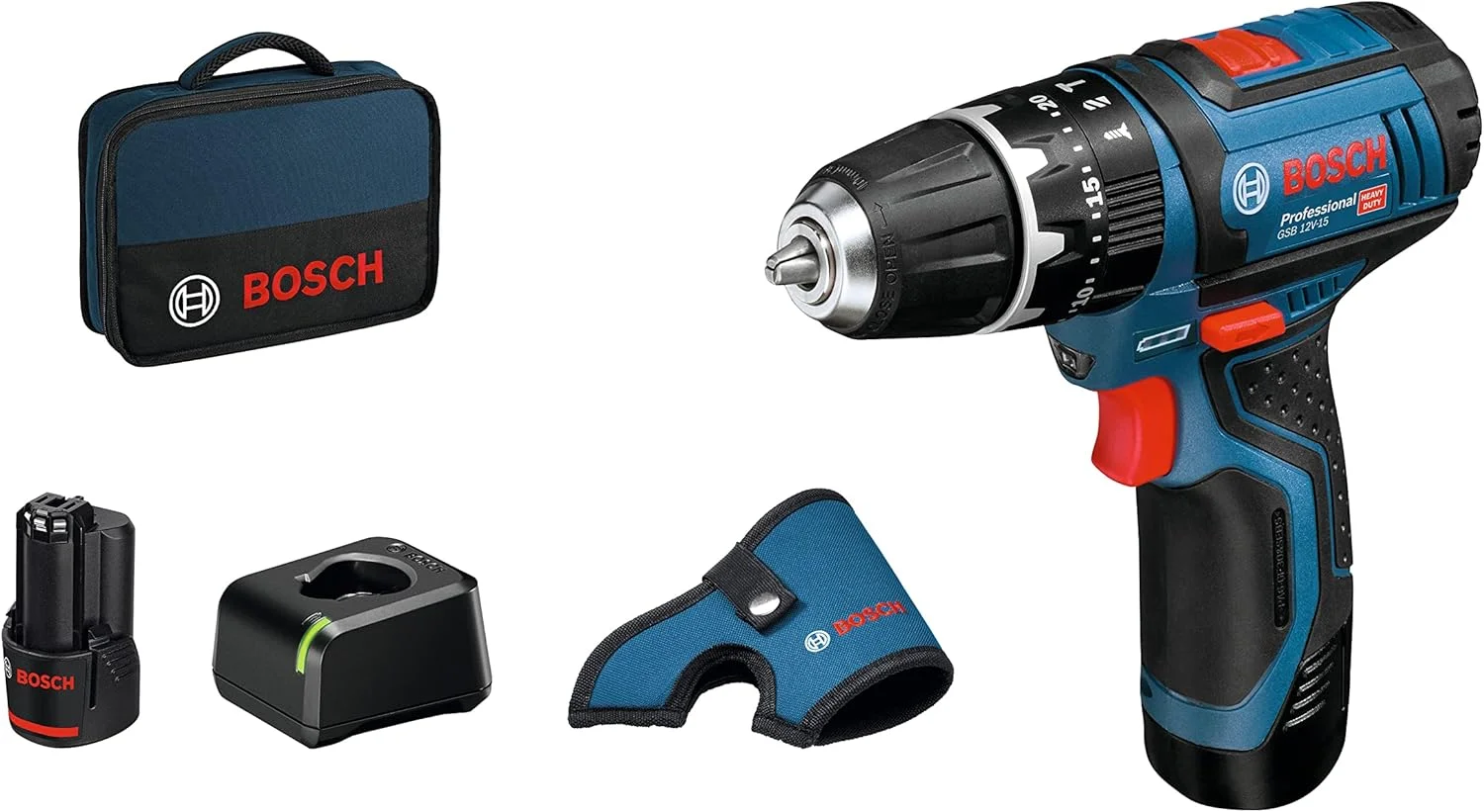دریل چکشی شارژی بوش پروفشنال 12V System GSB 12V-15 (شامل 2 عدد باتری 2.0 آمپر ساعتی، شارژر سریع GAL 12V-40، هولستر، در L-BoxX) دریل چکشی شارژی بوش پروفشنال 12V System GSB 12V-15 (شامل 2 عدد باتری 2.0 آمپر ساعتی، شارژر سریع GAL 12V-40، هولستر، در L-BoxX)