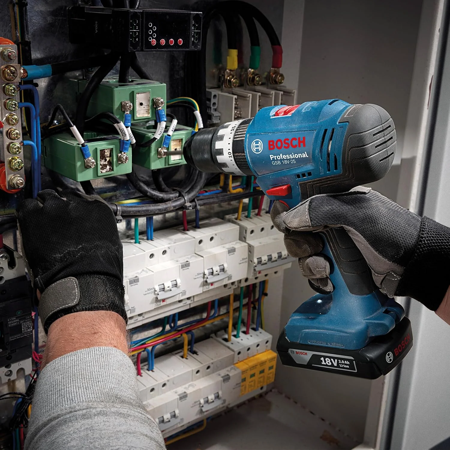 دریل پیچ گوشتی چکشی شارژی 18 ولت بوش مدل GSB 18V-25 (حداکثر قطر پیچ 10 میلی متر)