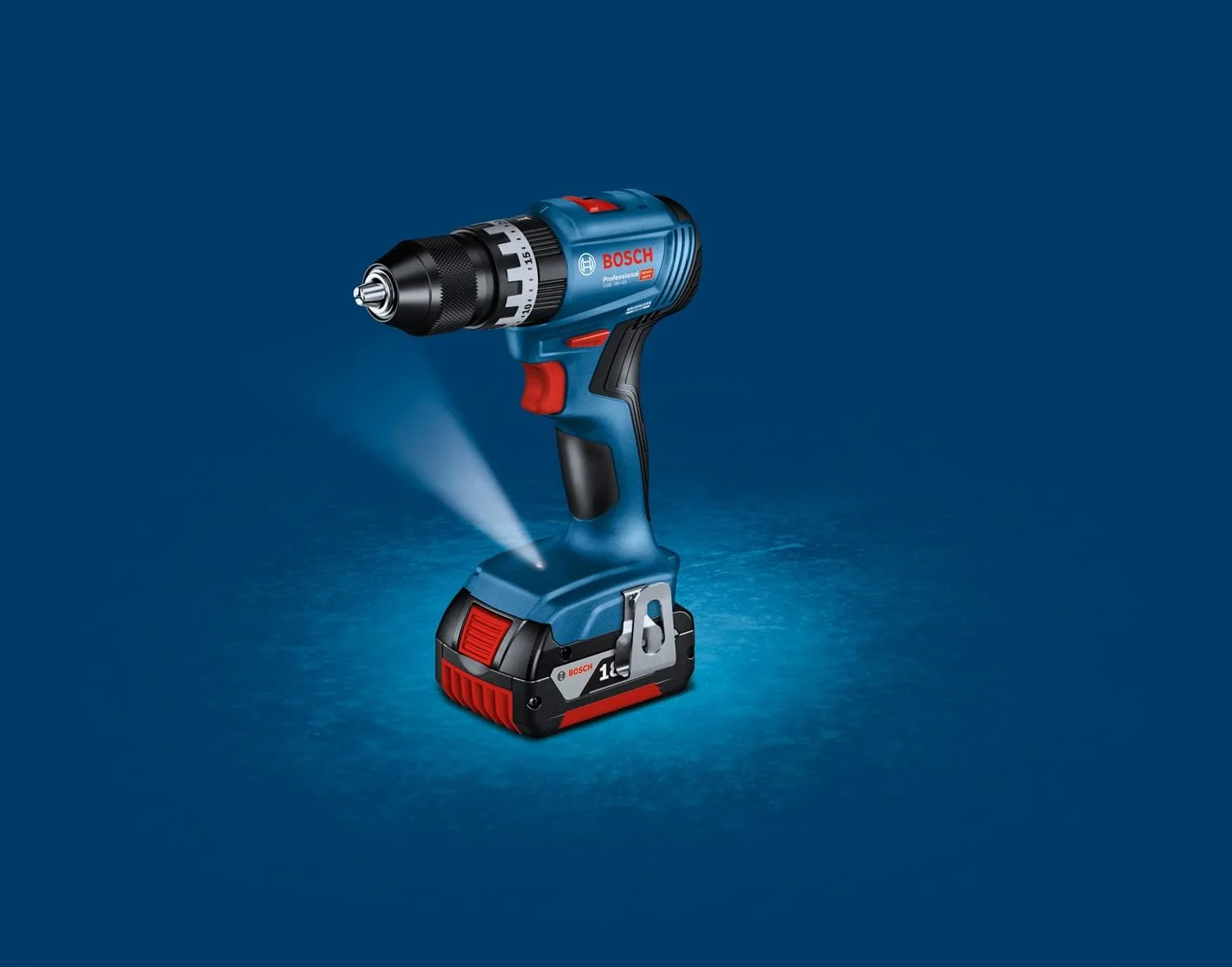 دریل چکشی بوش پروفشنال GSB 18V-45 به همراه 2 عدد باتری 3.0 آمپر ساعت و جعبه LBOXX مدل 06019K3305