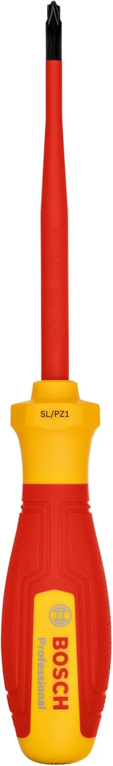 پیچ گوشتی حرفه ای VDE بوش مدل SL/PZ1x100 (دارای گواهی تا 1000 ولت، عایق شده با ترموپلاستیک الاستومر (TPE))