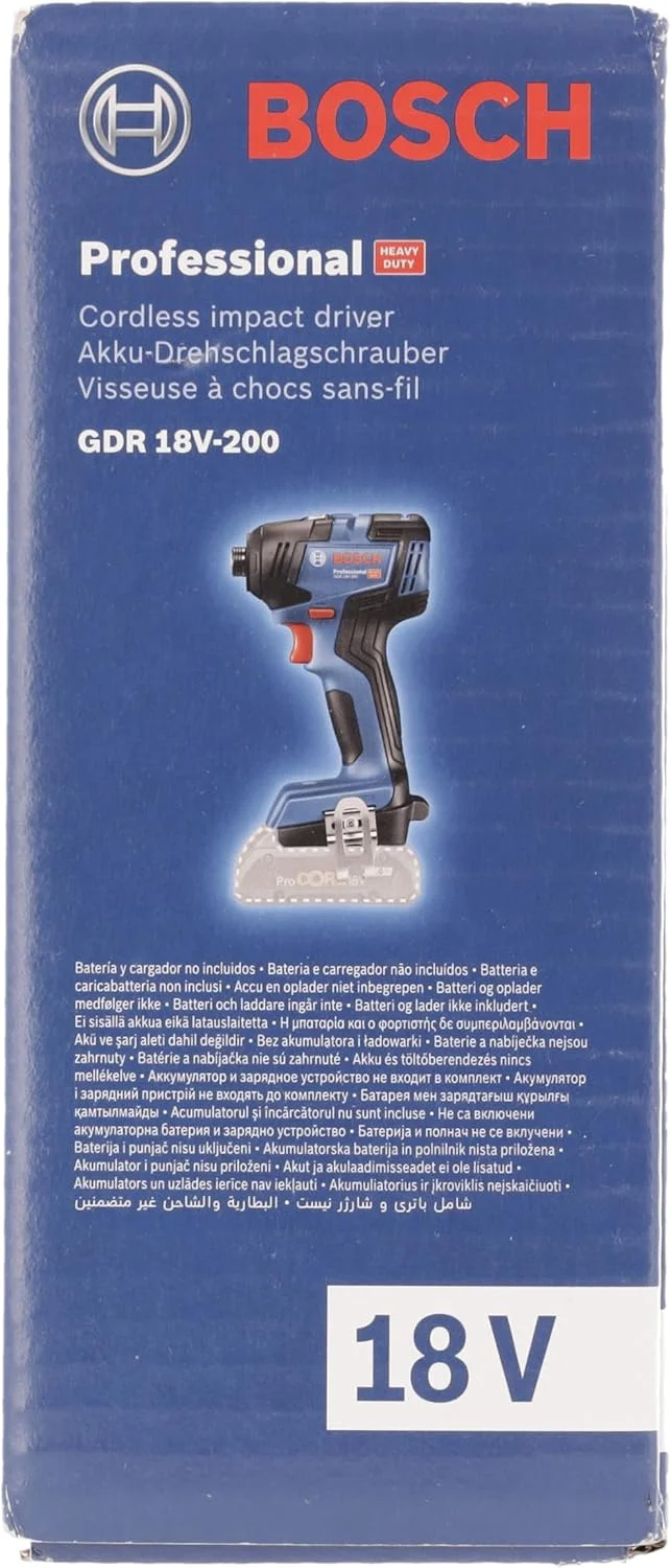 دریل پیچ گوشتی ضربه ای شارژی بوش پروفشنال مدل GDR 18V-200، آبی دریل پیچ گوشتی ضربه ای شارژی بوش پروفشنال مدل GDR 18V-200، آبی