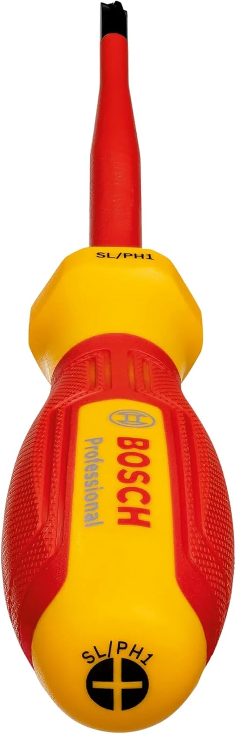 پیچ گوشتی بوش پروفشنال VDE SL/PH1x100 (تایید شده تا 1000 ولت، عایق شده با الاستومر ترموپلاستیک (TPE)) پیچ گوشتی بوش پروفشنال VDE SL/PH1x100 (تایید شده تا 1000 ولت، عایق شده با الاستومر ترموپلاستیک (TPE))