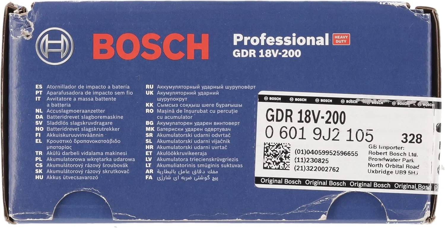 دریل پیچ گوشتی ضربه ای شارژی بوش پروفشنال مدل GDR 18V-200، آبی دریل پیچ گوشتی ضربه ای شارژی بوش پروفشنال مدل GDR 18V-200، آبی