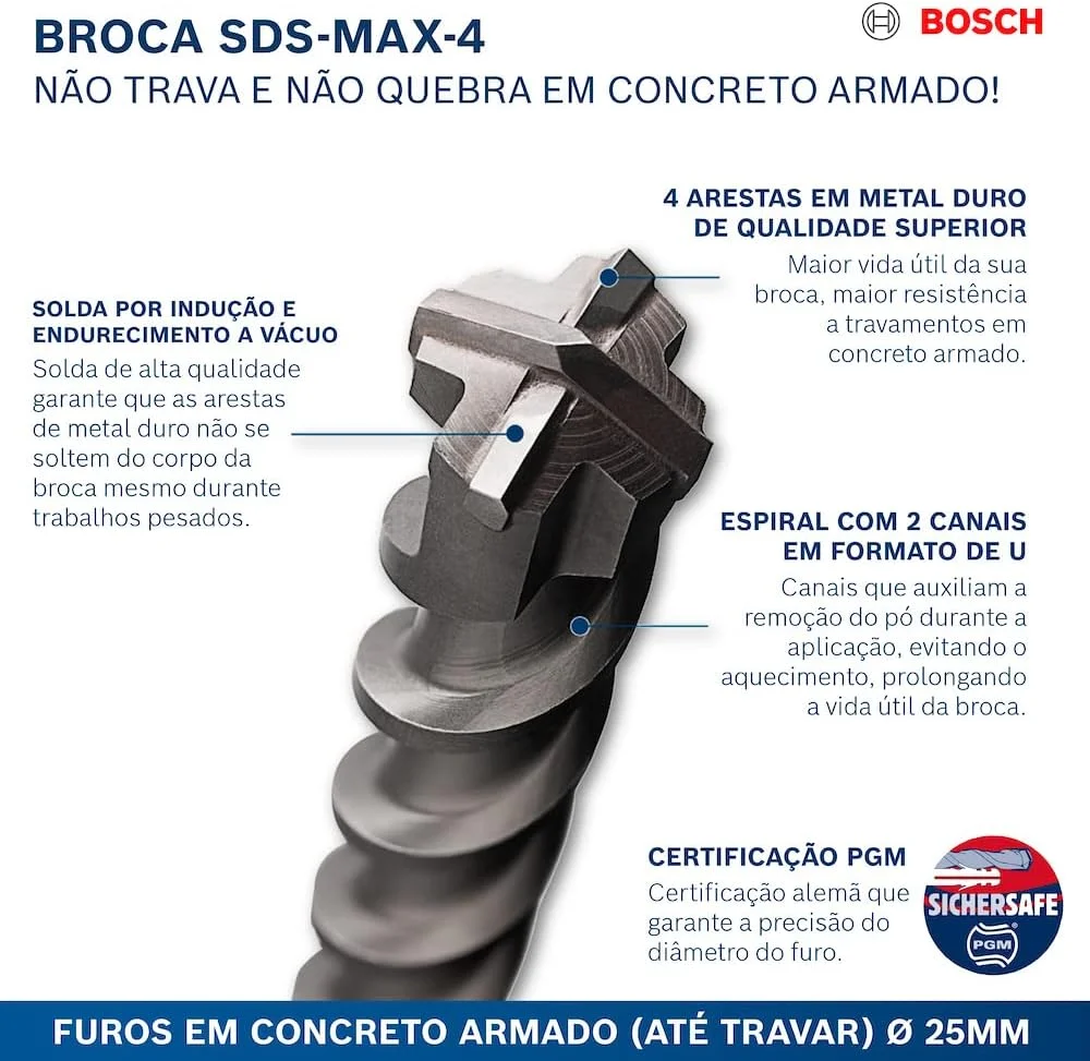 مته چکش SDS-max-4 بوش مدل 2608685868، یک عدد مته چکش SDS-max-4 بوش مدل 2608685868، یک عدد