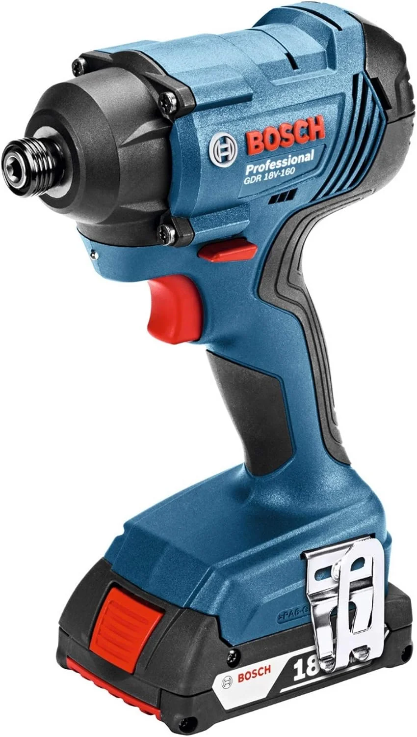 دریل پیچ گوشتی ضربه ای شارژی بوش Professional 18V System GDR 18V-160 (حداکثر گشتاور: 160 نیوتن متر، پیچ های M6–M14، 1/4 اینچ، 2 عدد باتری 2.0 آمپر ساعتی و شارژر، در L-BOXX) دریل پیچ گوشتی ضربه ای شارژی بوش Professional 18V System GDR 18V-160 (حداکثر گشتاور: 160 نیوتن متر، پیچ های M6–M14، 1/4 اینچ، 2 عدد باتری 2.0 آمپر ساعتی و شارژر، در L-BOXX)