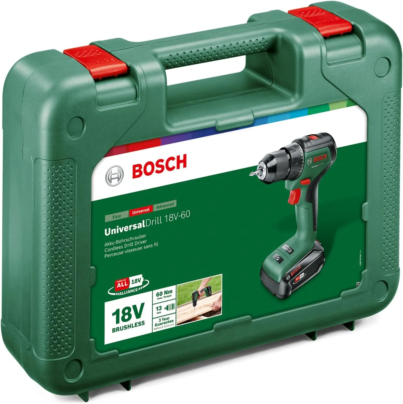 دریل شارژی بوش UniversalDrill 18V-60 با 1 باتری مخصوص بریتانیا دریل شارژی بوش UniversalDrill 18V-60 با 1 باتری مخصوص بریتانیا