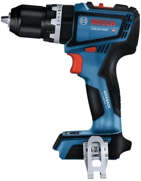 دریل/پیچ گوشتی چکشی براشلس 1/2 اینچی بوش مدل GSB18V-800CN (فقط ابزار)