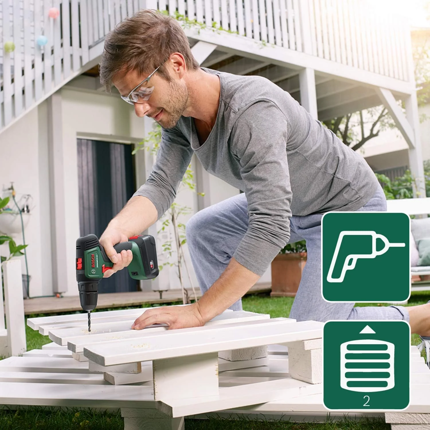 دریل بوش UniversalDrill 18V با سرعت 1450 دور در دقیقه، سه نظام اتوماتیک، 1.2 کیلوگرم، مشکی، سبز دریل بوش UniversalDrill 18V با سرعت 1450 دور در دقیقه، سه نظام اتوماتیک، 1.2 کیلوگرم، مشکی، سبز