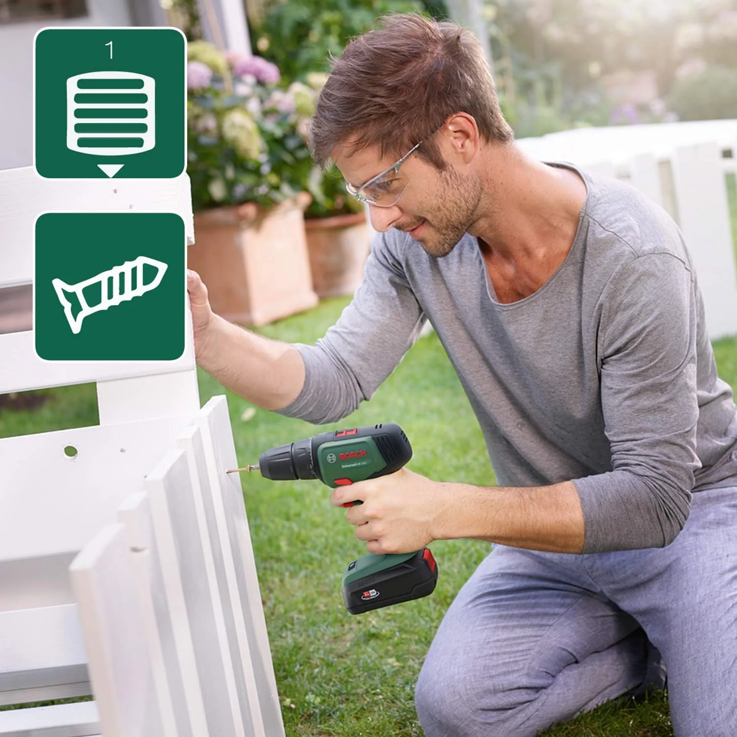 دریل بوش UniversalDrill 18V با سرعت 1450 دور در دقیقه، سه نظام اتوماتیک، 1.2 کیلوگرم، مشکی، سبز دریل بوش UniversalDrill 18V با سرعت 1450 دور در دقیقه، سه نظام اتوماتیک، 1.2 کیلوگرم، مشکی، سبز