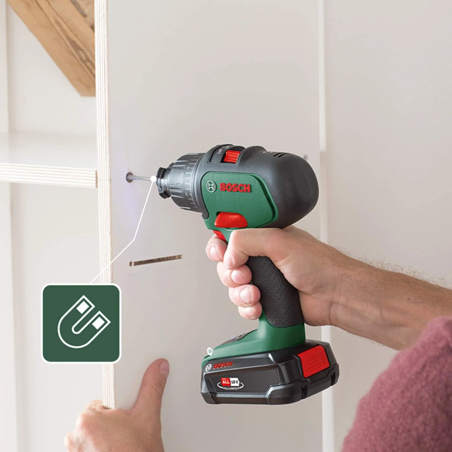 دریل چکشی شارژی بوش AdvancedImpact 18 (2 عدد باتری، سیستم 18 ولت، در جعبه حمل)