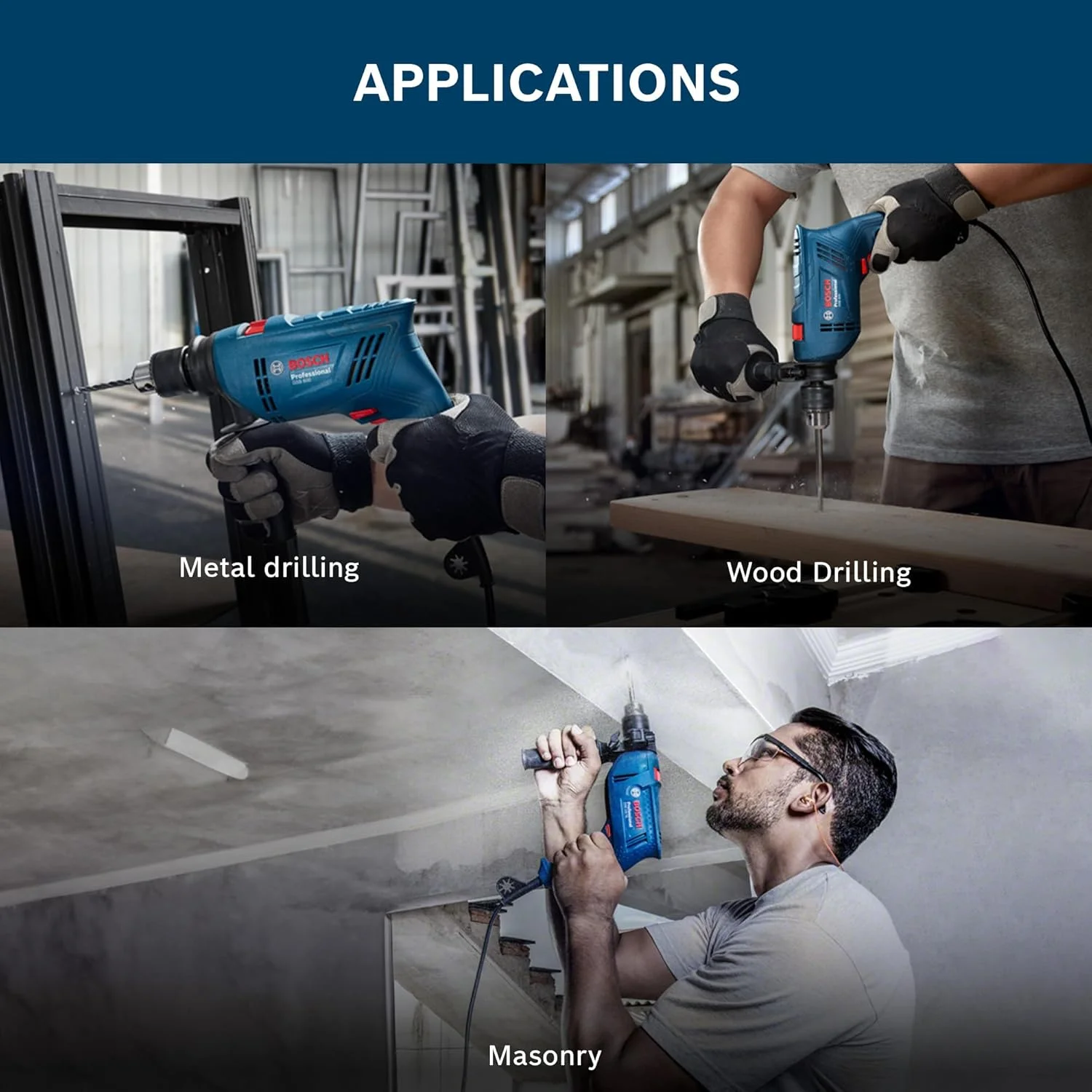 دریل چکشی برقی سیم دار بوش GSB 600 به همراه مجموعه لوازم جانبی | موتور 600 وات | سرعت تا 3000 دور در دقیقه | گشتاور نامی 1.4 نیوتن متر | نرخ ضربه 48000 BPM | چرخش به جلو/عقب، عایق دوبل