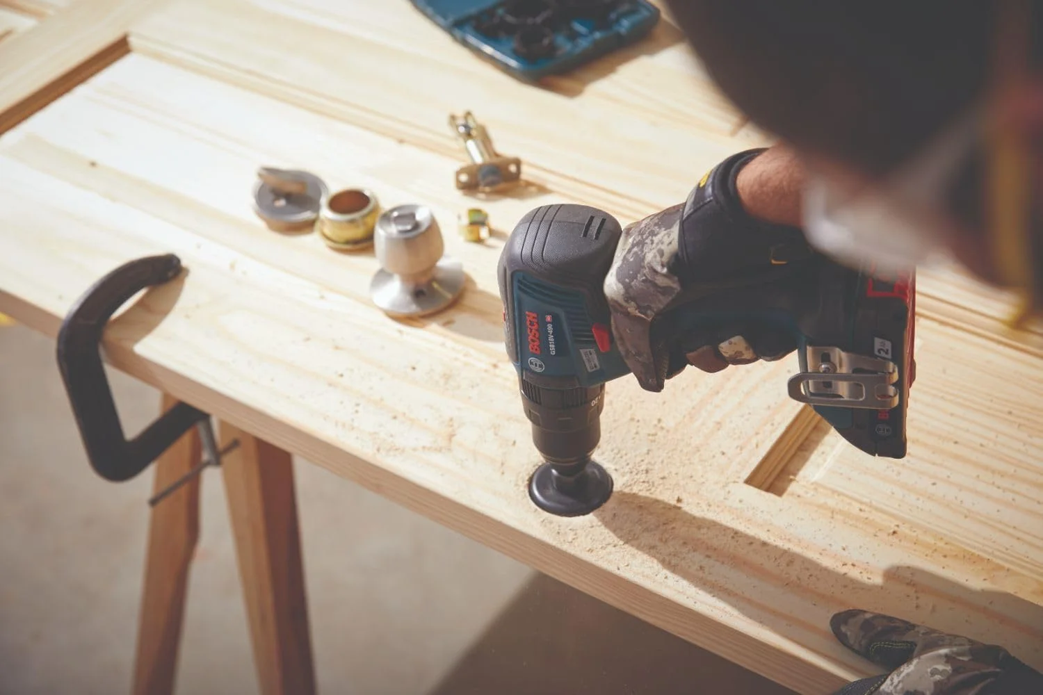 دریل/پیچ گوشتی چکشی براشلس 18 ولت بوش مدل GSB18V-490N با موتور EC و درایو 1/2 اینچ (فقط بدنه)