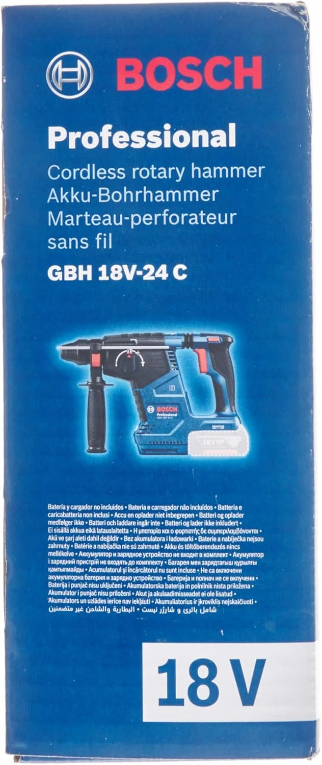 چکش تخریب شارژی بوش Professional 18V System GBH 18V-24 C (با SDS Plus، بدون باتری و شارژر، دسته کمکی)