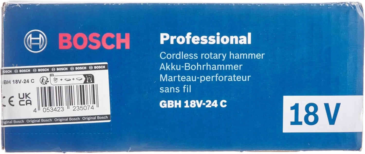 چکش تخریب شارژی بوش Professional 18V System GBH 18V-24 C (با SDS Plus، بدون باتری و شارژر، دسته کمکی)