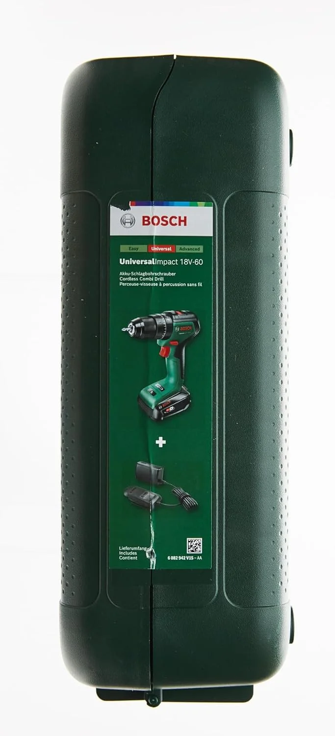 دریل پیچ گوشتی شارژی بوش مدل UniversalImpact 18V-60 06039D7101، 18 ولت 2.0 آمپر ساعت لیتیوم یون به همراه باتری