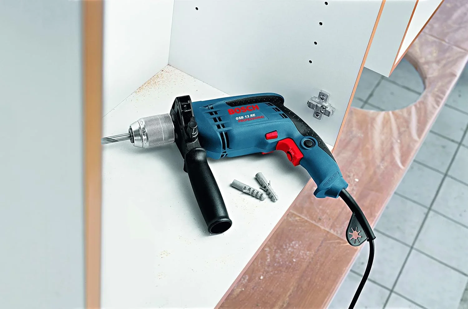 Bosch Professional GSB 13 RE impact drill (600 W, incl. 210 mm depth stop, 13 mm keyless chuck, in carton)