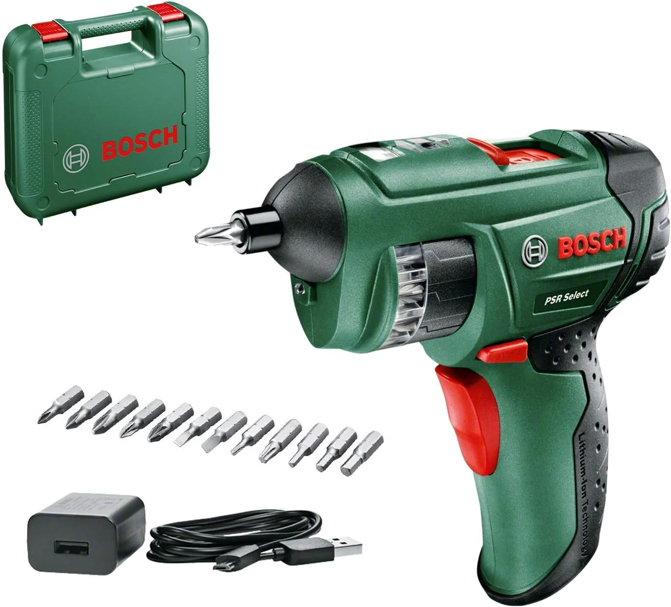 پیچ گوشتی شارژی 3.6 ولت لیتیوم-یون بوش مدل Psr Select با باتری لیتیوم-یون 3.6 ولت یکپارچه