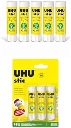 چسب ماتیکی اوهو 45275-5، 4 عدد چسب استیک به همراه 1 عدد مجیک استیک 8.2 گرم + چسب استیک اثبات شده 8.2 گرم، مجموعه 3 عددی سفید