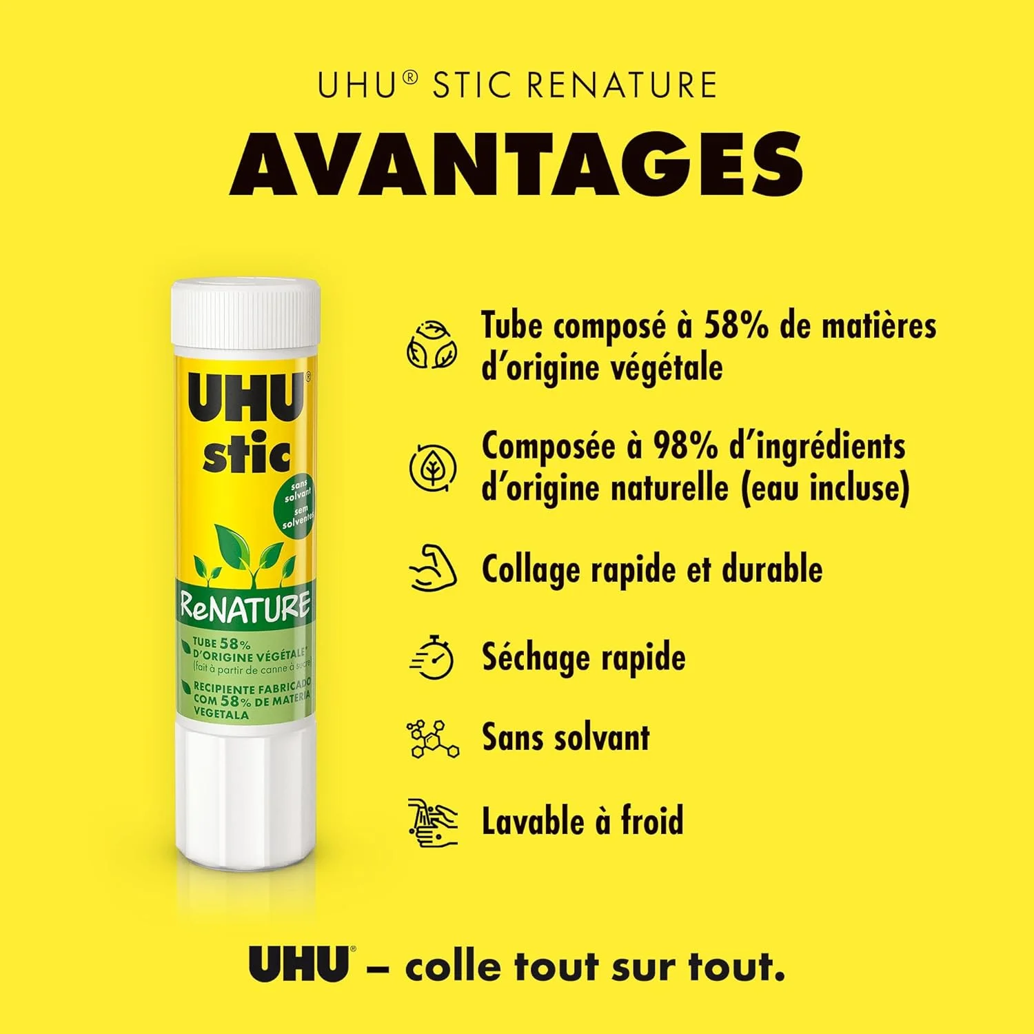 چسب ماتیکی بدون حلال UHU stic ReNATURE - ساخته شده از 98% مواد طبیعی - 4 عدد 40 گرمی چسب ماتیکی بدون حلال UHU stic ReNATURE - ساخته شده از 98% مواد طبیعی - 4 عدد 40 گرمی
