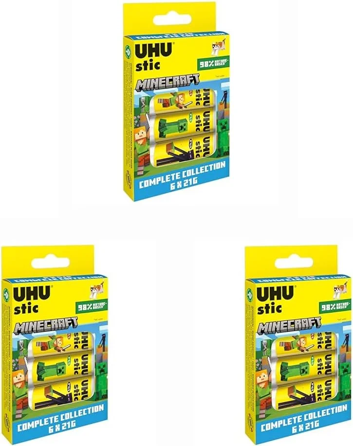 چسب ماتیکی UHU، 21 گرم، بسته 18 عددی، چسب ماتیکی اثبات شده، قوی، سریع، بدون حلال، تمیز، ایمن و پایدار برای مدرسه، خانه، دفتر، کودکان، هنر و صنایع دستی، 98% طبیعی، اکنون بسته بندی شده در پلاستیک بازیافتی 50%