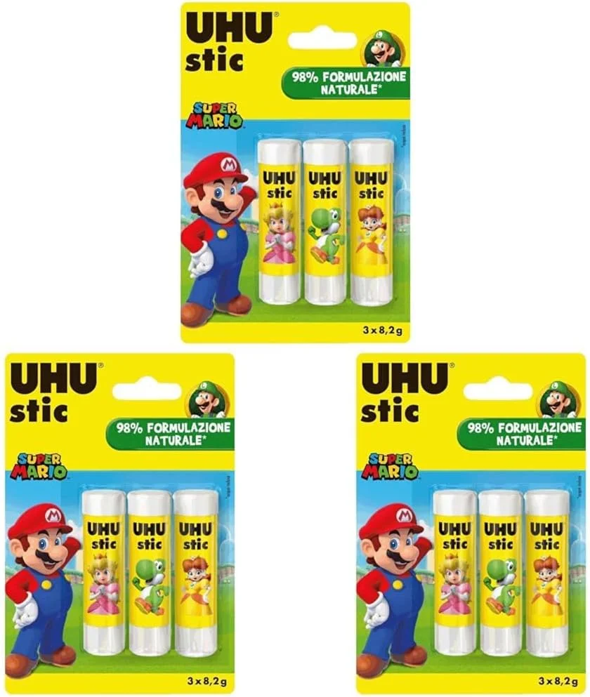 چسب ماتیکی اوهو استیک، چسبی قوی، سریع و دائمی، بدون حلال، 8.2 گرم، بسته 3 عددی، سفید، شفاف