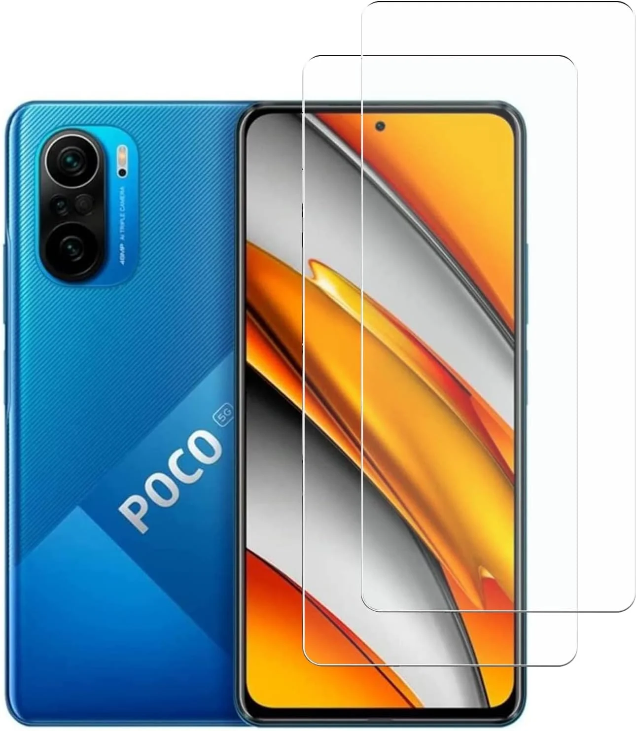محافظ صفحه نمایش شیشه ای 2 عددی AWH برای گوشی شیائومی Poco F3/Redmi K40 /K40 Pro/ K40 Pro Plus، 6.67 اینچ، شفاف HD، مقاوم در برابر خراش، ضد اثر انگشت