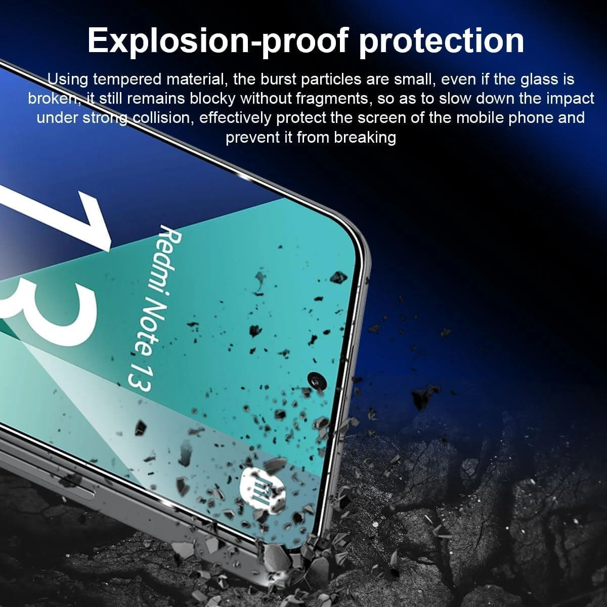 محافظ صفحه نمایش شیشه ای حرارت دیده WRTBS [بسته 3 عددی] برای گوشی شیائومی Redmi Note 13 4G، سختی 9H، وضوح بالا، پوشش کامل، ضد خش، بدون حباب، ضد اثر انگشت