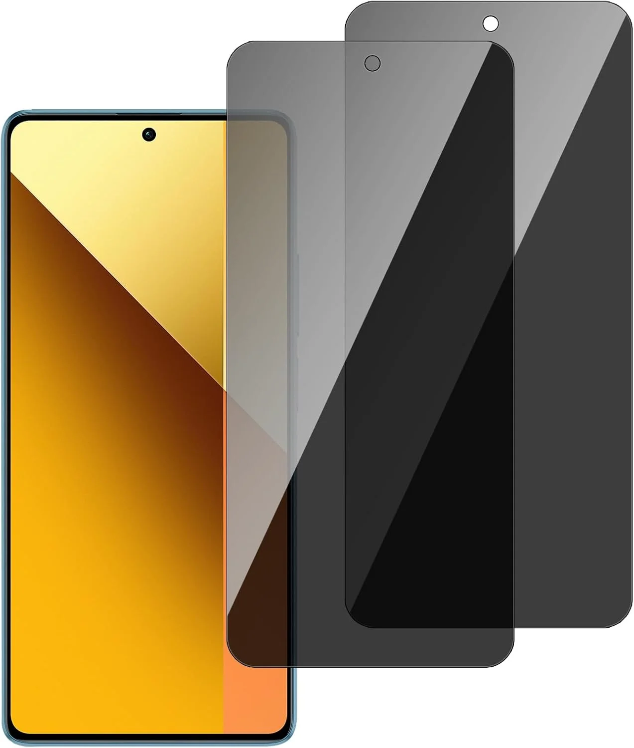 محافظ صفحه نمایش حریم خصوصی chejuza برای شیائومی Redmi Note 13 5g [بسته 2 عددی]، سختی 9H، پوشش کامل، شیشه حرارت دیده ضد جاسوسی، محافظ صفحه نمایش HD