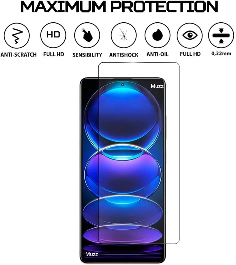 محافظ صفحه نمایش شیشه ای تمپرد ضد خش 9H HD فیلم محافظ گوشی Muzz Redmi Note 12 Pro Plus برای Redmi Note 12 Pro Plus 5G شفاف محافظ صفحه نمایش شیشه ای تمپرد ضد خش 9H HD فیلم محافظ گوشی Muzz Redmi Note 12 Pro Plus برای Redmi Note 12 Pro Plus 5G شفاف