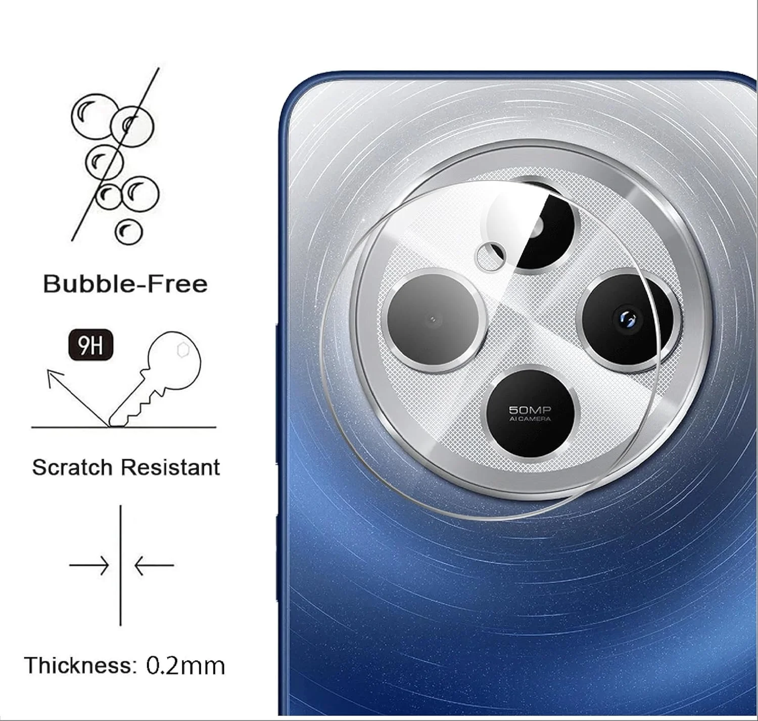 محافظ لنز دوربین فوق باریک GIOPUEY (4 عدد) سازگار با Xiaomi Redmi 14C/Poco C75 4G، شیشه حرارت دیده HD [مقاوم در برابر خراش] محافظ دوربین برای Xiaomi Redmi 14C/Poco C75 4G