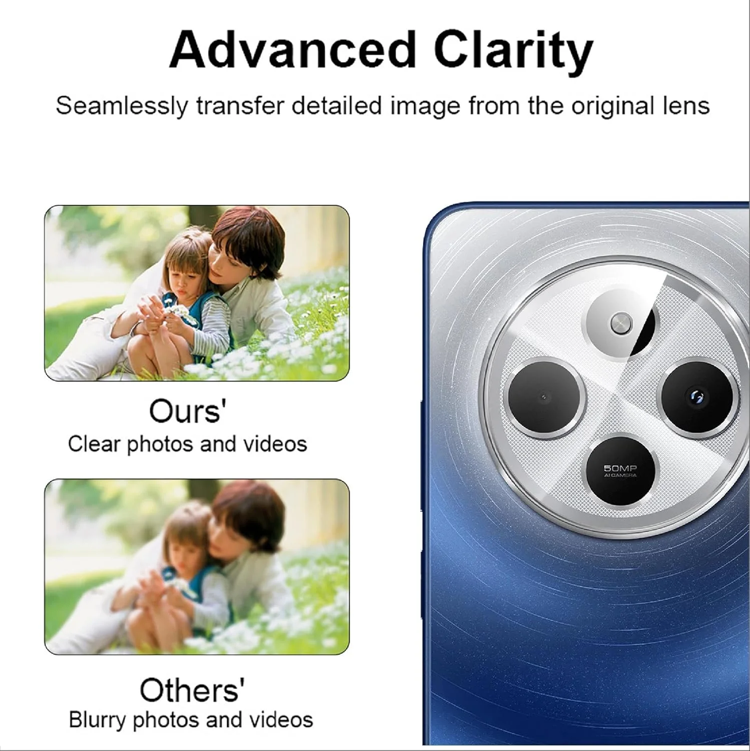 محافظ لنز دوربین فوق باریک GIOPUEY (4 عدد) سازگار با Xiaomi Redmi 14C/Poco C75 4G، شیشه حرارت دیده HD [مقاوم در برابر خراش] محافظ دوربین برای Xiaomi Redmi 14C/Poco C75 4G