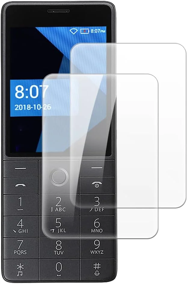 محافظ صفحه نمایش شیشه ای حرارت دیده شانتایم [بسته 2 عددی] سازگار با گوشی شیائومی Qin 1S+ (2.8 اینچ)، شفافیت HD، ضد خش، بدون حباب، سازگار با قاب